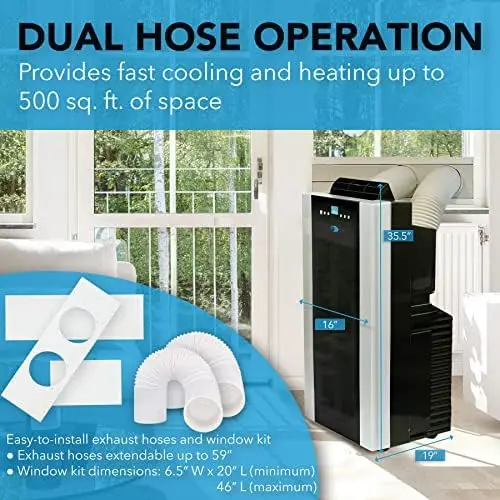 With Dehumidifier And Fan For Rooms Up To 500 Square Feet, Includes Storag