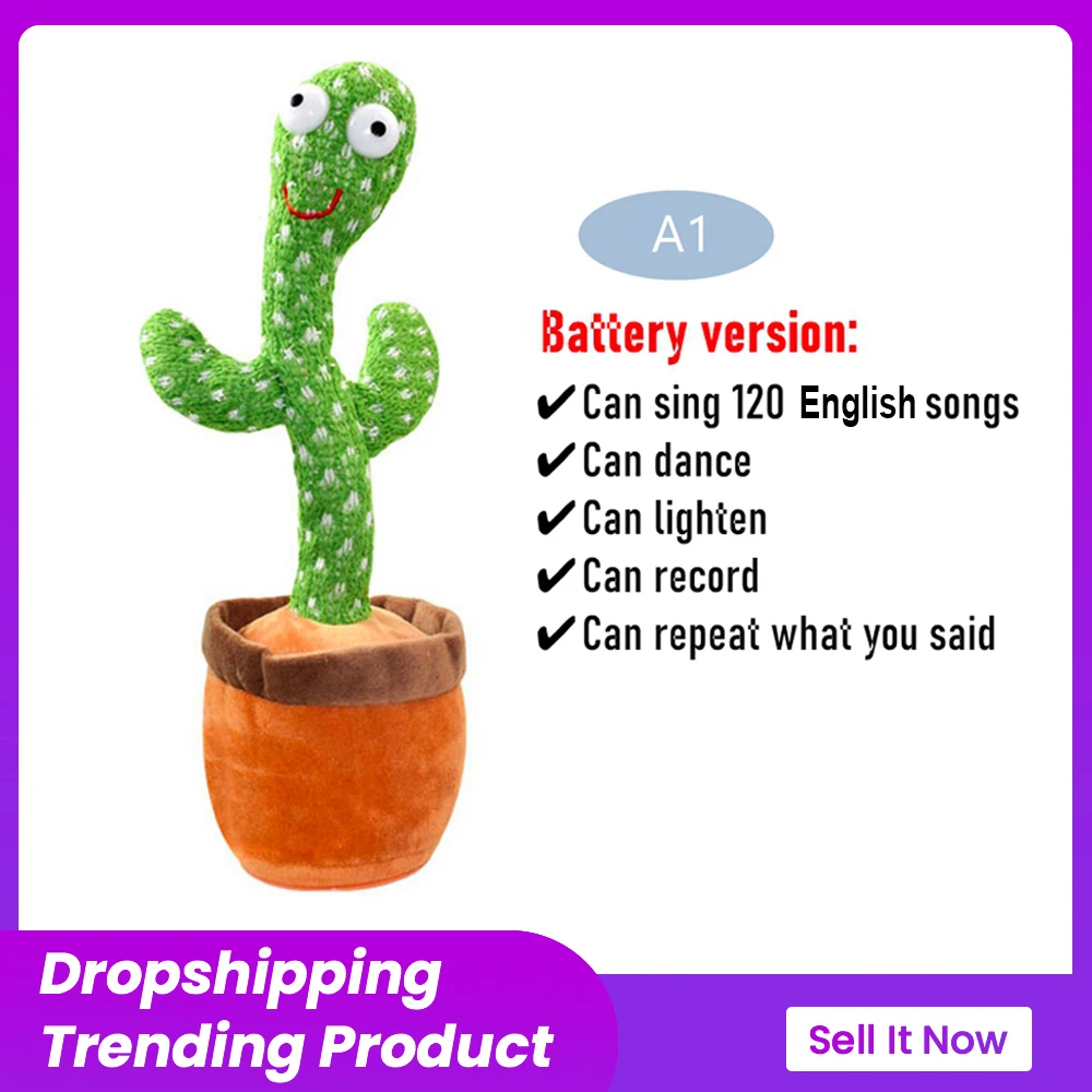 

Dancing Talking Cactus Doll Toy Speak Talk Record Repeat Kawaii Cactus Crafts Children Education Sing Songs Birthday Gift USB