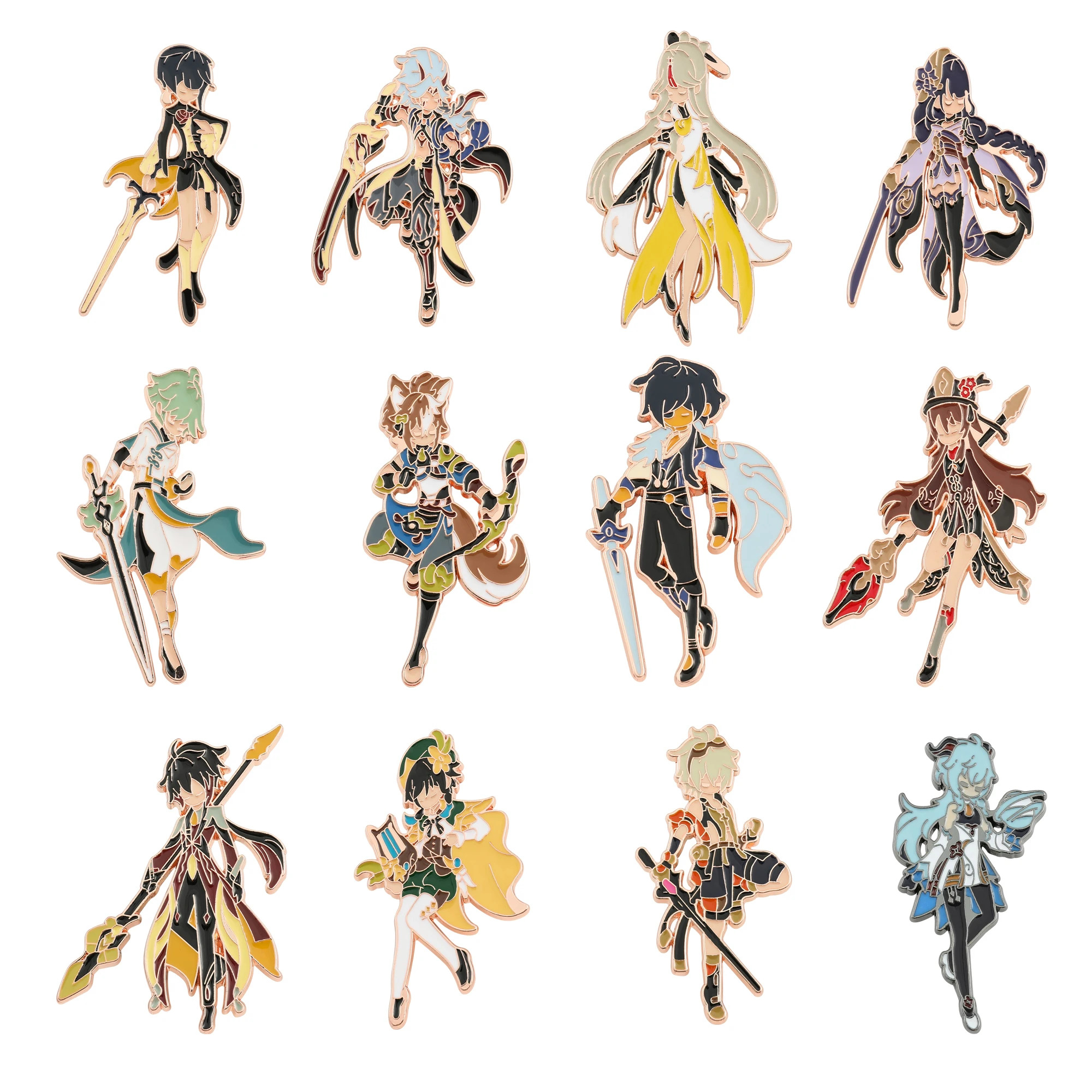 Game Genshin Impact Эмалевая брошь Cosplay Figure Kaeya Alberich Ювелирные украшения Знак, реквизит, куртка, иголка, воротник для украшений