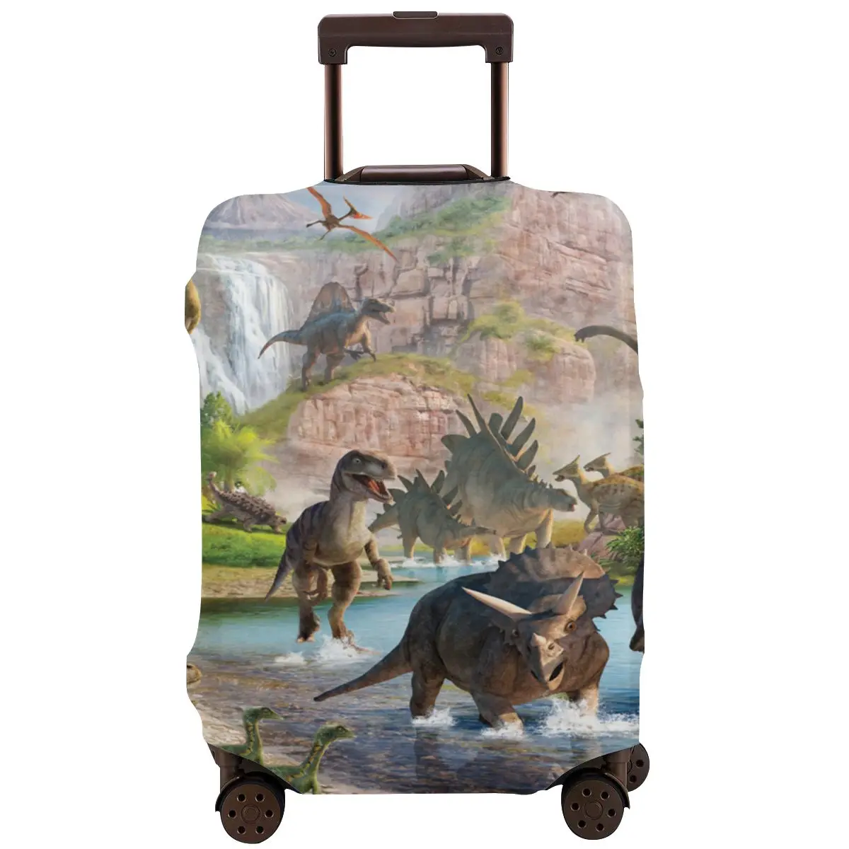 

Dinosaur World Fall Washable Luggage Protective Cover Luggage Protective Case Travel Thick Dust Case Polyester Baggage