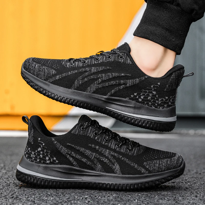 Mens Running Shoes Breathable Comfortable Sneakers Men Tennis Trainers Lightweight Casual Sports Shoes Male Lace-up Anti-slip