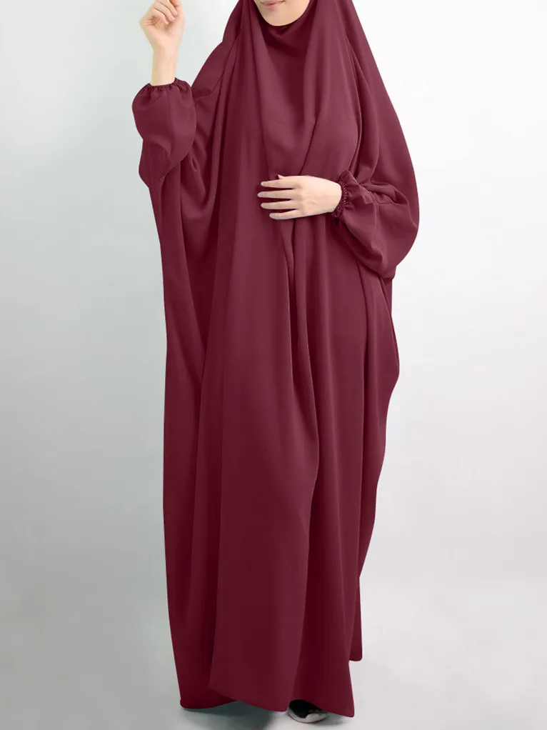 Женское длинное платье-хиджаб с капюшоном, в мусульманском стиле