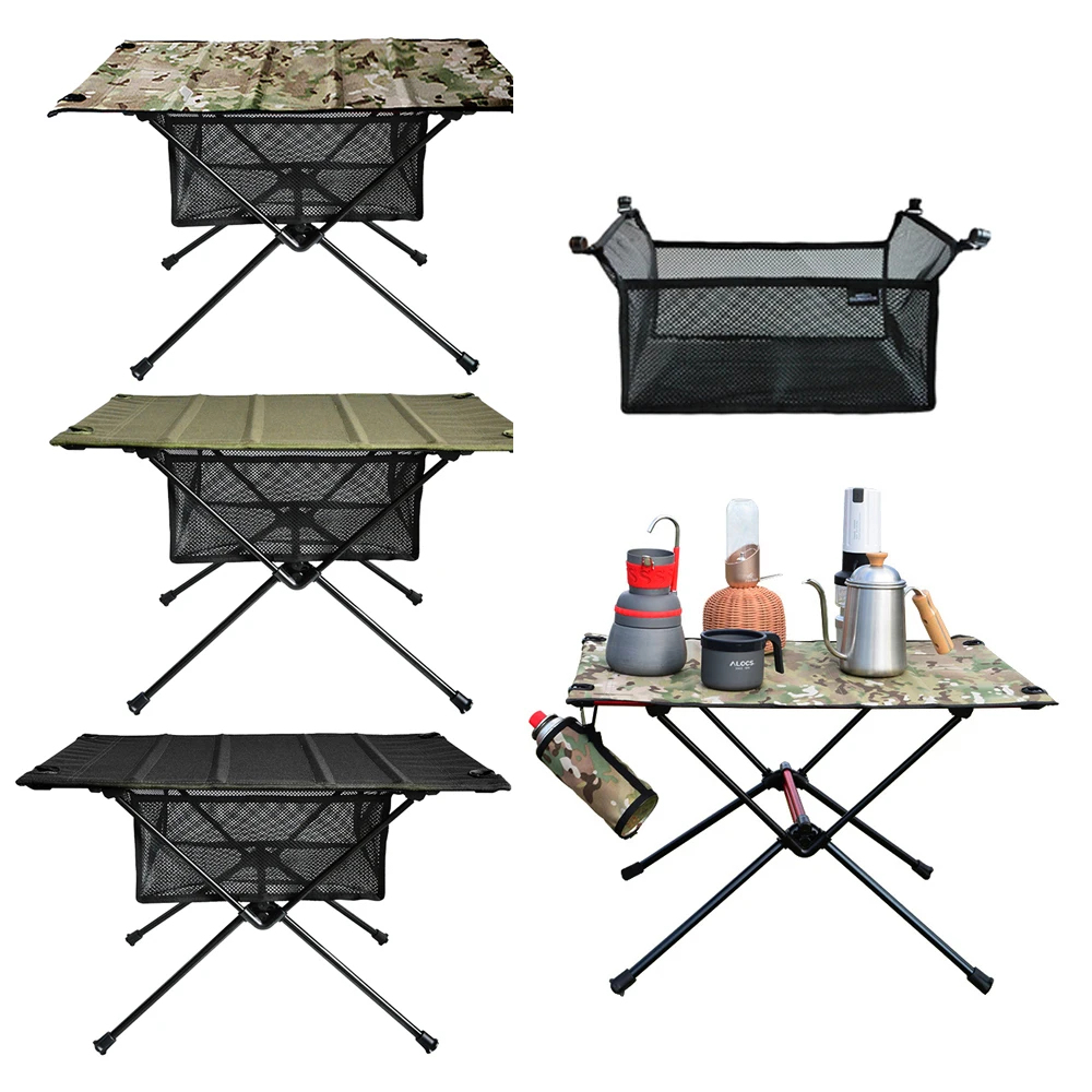 

Складной стол для кемпинга, алюминиевый легкий портативный столик с сеткой для рыбалки, сада, пикника, барбекю