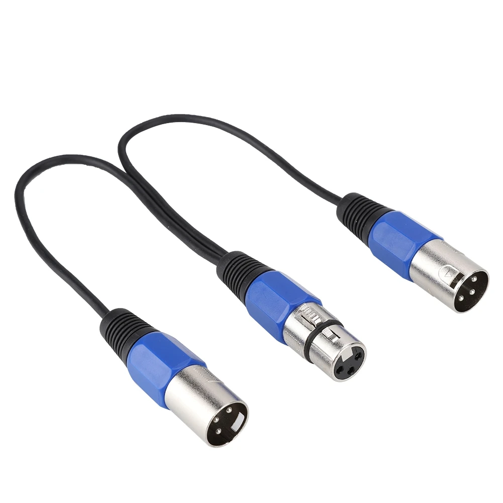 

0.3 m Female Jack to Dual 2 Male Plug Cable Adapter Cord Microphone Audio Extension Cable XLR