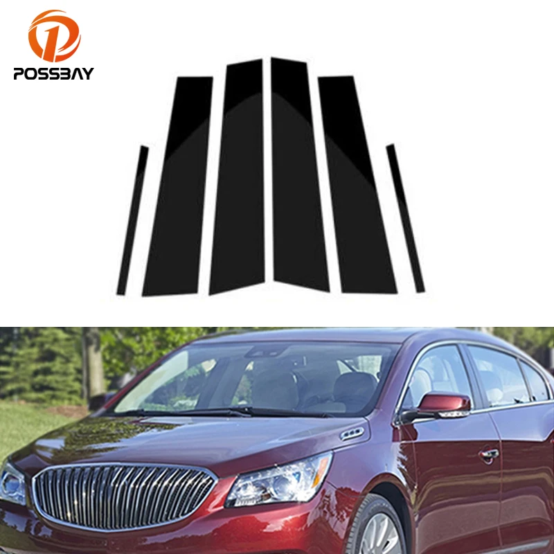 

6Pcs/Set Car Pillar Posts Door Window Trim Cover Stickers for Buick Lacrosse 2010 2011 2012 2013 2014 2015 2016 Auto Styling