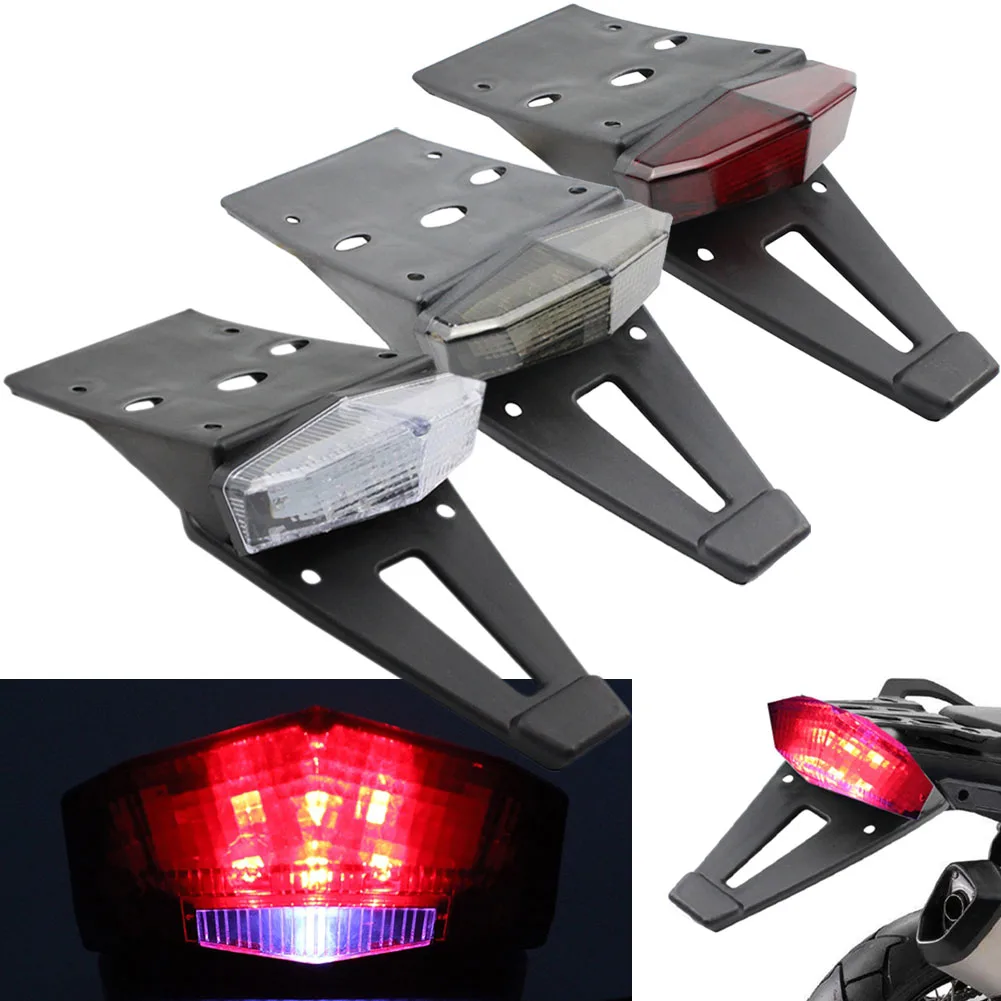 

Motorcycle Rear Fender Tail Light Dirt Bike LED Taillight Brake Stop License Plate Lamp For Dirt Custom Motocross Enduro