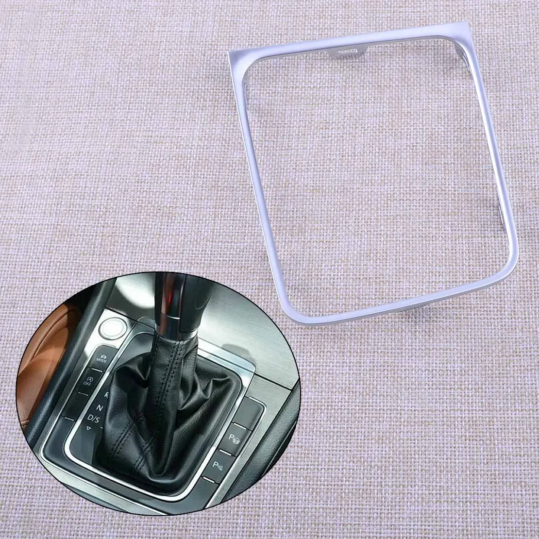 

Silver Plastic Car Automatic Gear Shift Knob Base Trim Cover Frame Fit for VW Golf 7 7.5 MK7 MK7.5 GTI Left Hand Drive