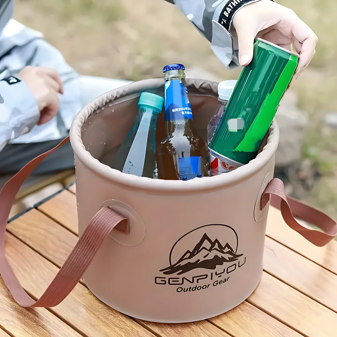 Портативное складное ведро с крышкой для автомойки рыболовной ванны силиконовый