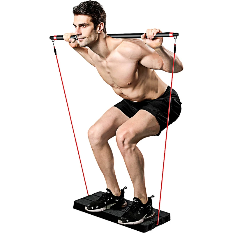 

Fitness Accessories Strength Training Bar for Home Gym Workout Indoor Outdoor Resistance Bands Bar