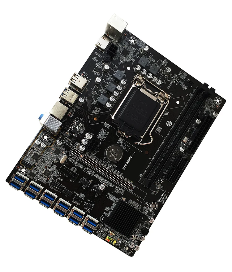 

New B250C BTC 12P Computer Motherboard Multi Graphics Card PCIe 1x to USB3.0 Interface Lower The Cost For LGA 1151 2 DDR4