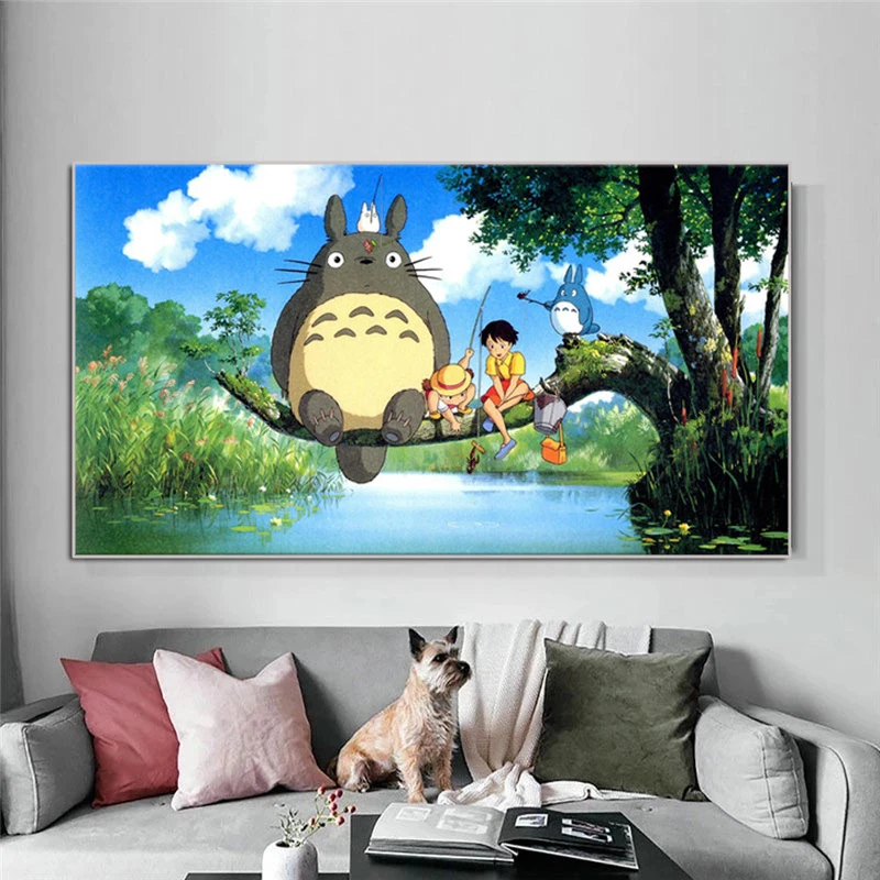 

Cartoon Miyazaki Hayao Totoro Canvas Painting Poster Kawaii Room Decoration Prints Wall Art Picture Kids Livingroom Home Decor