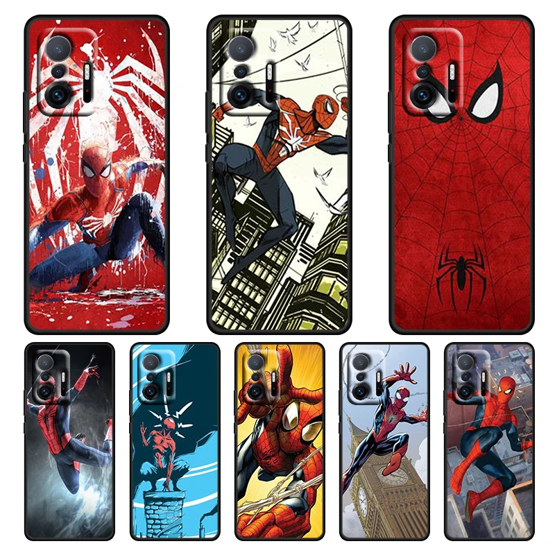 

Avengers Spider cool man For Xiaomi 12 12X 11 11T 10T Mi 9 Ultra Pro Lite 5G TPU Soft Silicone Black Phone Case Funda Coque Capa