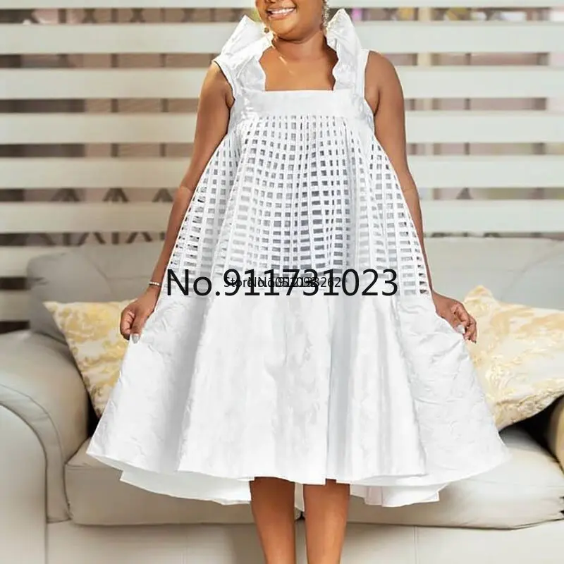 

African Women 2023 Summer New Arrival White Plus Size Dress African Dresses for Women