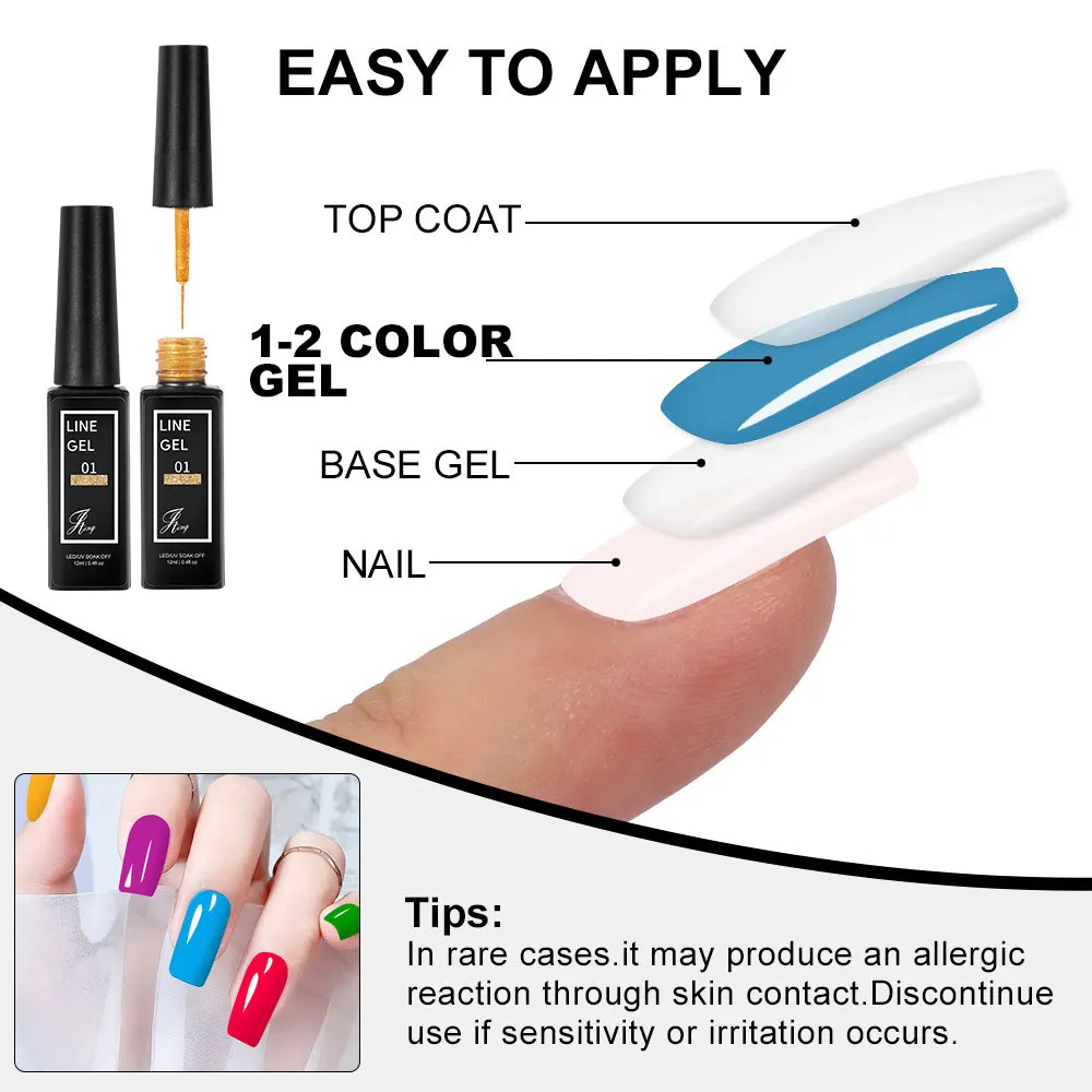 12 Цветов нейл-арта тянуть Вкладыш Комплект гель-лаков для ногтей набор сделай сам