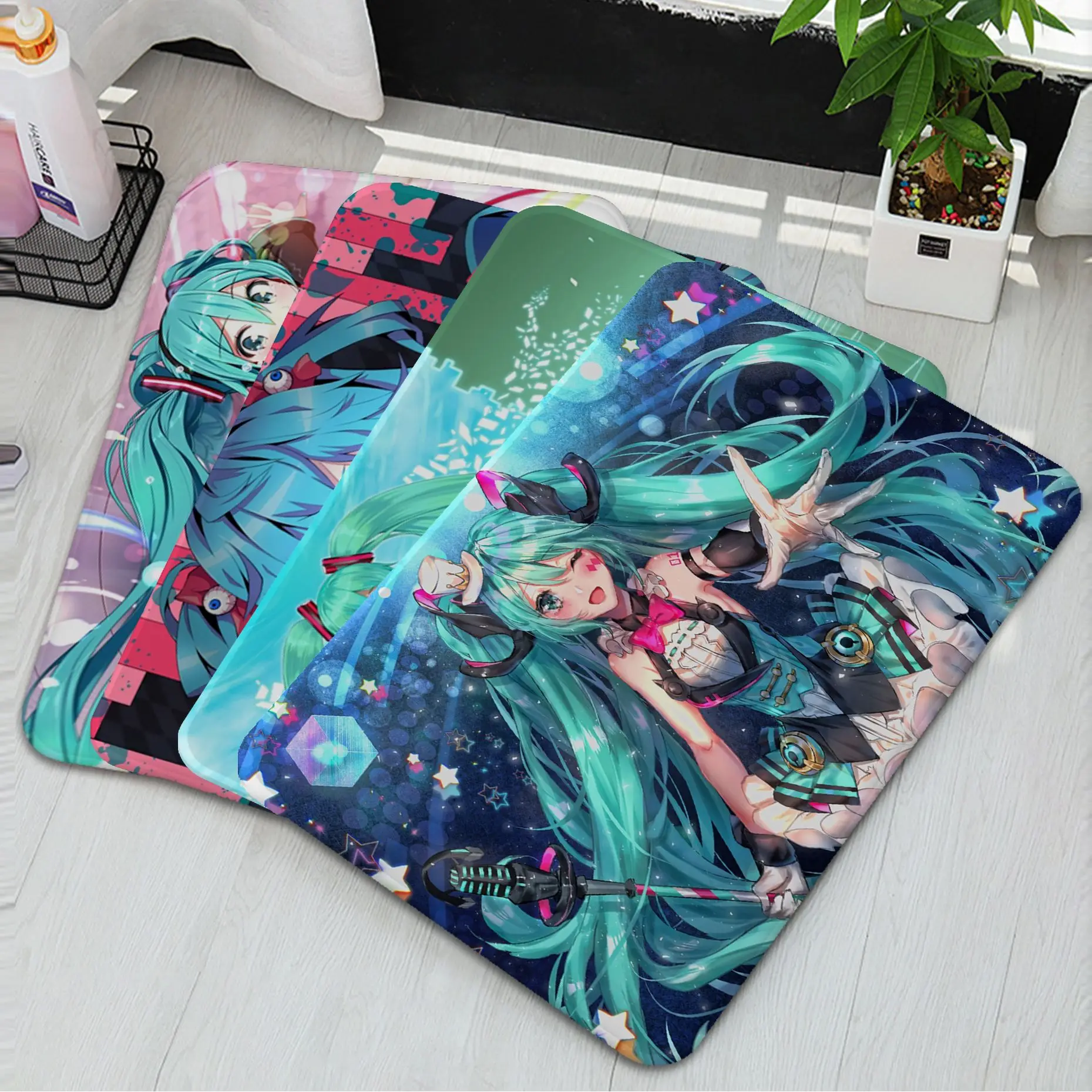 

BANDAI Hatsune Miku Room Mats Nordic Style Home Doormat Bathroom-Toilet Mats Bedroom Bedside Mats