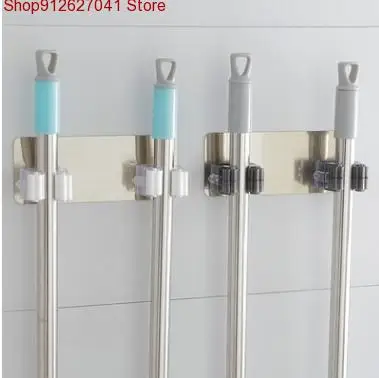 

Wall Mounted Mop Holder Brush Broom Hanger Storage Rack Kitchen Organizer Mounted Accessory Hanging Cleaning Tools