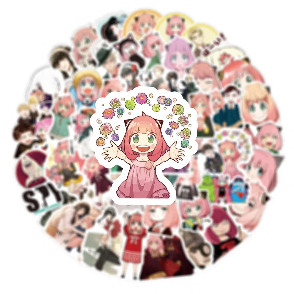 

50/100Pcs Japanese Anime SPY×FAMILY Stickers for Laptop Suitcase Skateboard Laptop Luggage Phone Matte Decals