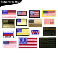 armygreen russian uk american flag icon embroidery applique patches for clothing diy iron on badges on the backpack