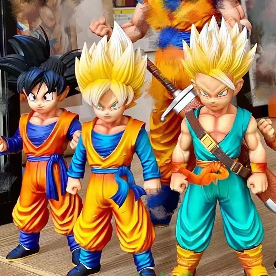 

18CM Anime Dragon Ball Z Super Saiyan Son Gotenks Goku Trunks Yamcha Figure PVC Action Figures Model Toys for Children Gifts