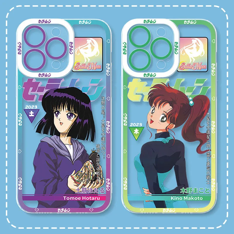 Lovely Sailors Moons Phone Case for iPhone 14 Pro Max 13 12 Mini 11 Pro XR XS X 8 7 6 6S Plus SE 2020 Soft Silicone Back Cover