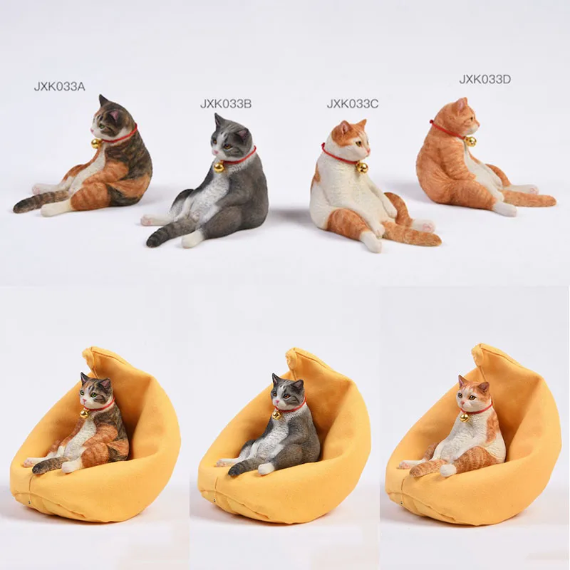 

JXK033 Animal Scene Ornaments 1/6 Scale Cute American Shorthair Pet Cat Lazy Sofa Model for 12 inch Body Doll Accessories Toys