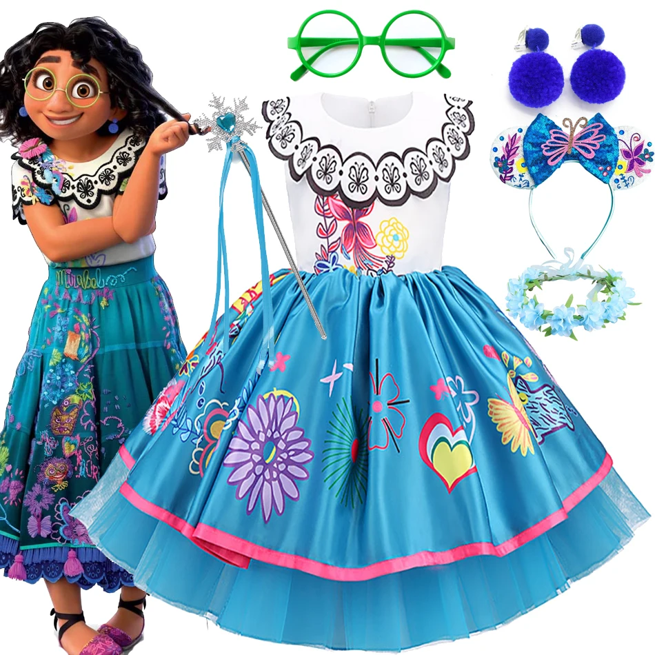 Baby Girl Encanto Disguise Mirabel Costume 1-6 Years Children Disney Birthday Party Charm Dress Kids Princess Fancy Outfits