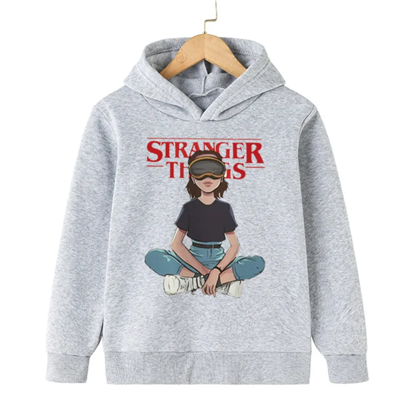 

Autumn New Boys Girls Stranger Things 4 Hoodies Children Cotton Sweatshirts 4-14Y Children Winter Long Sleeve Casual Hooded Top