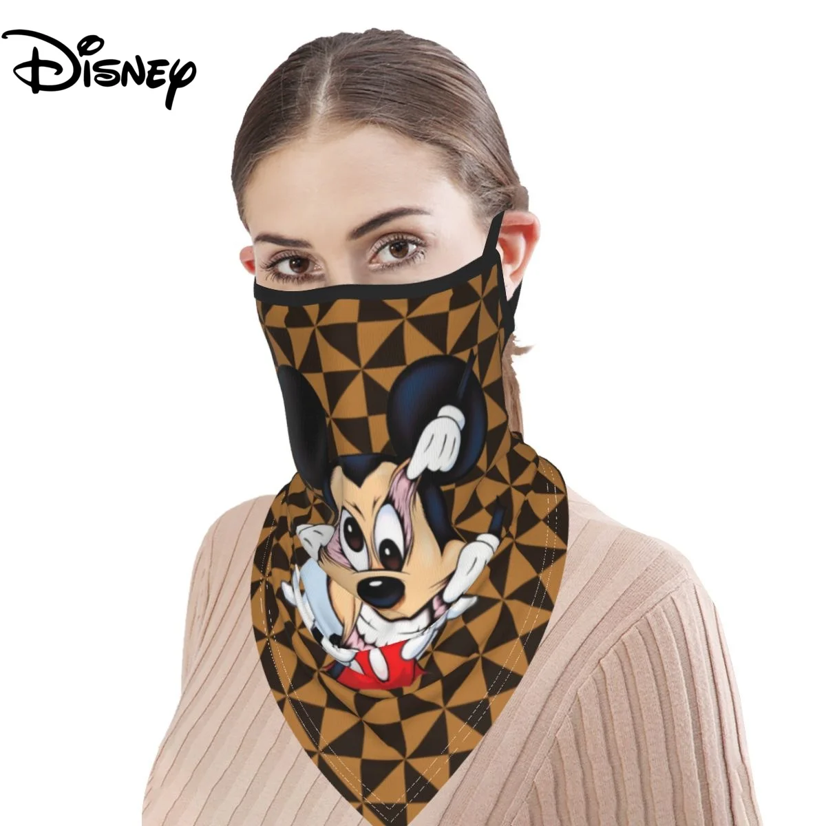 

2022, маска для лица и шеи Disney с Микки Маусом, подвесной чехол для ушей, дышащий головной шарф для женщин, защита от солнца, для велоспорта на от...