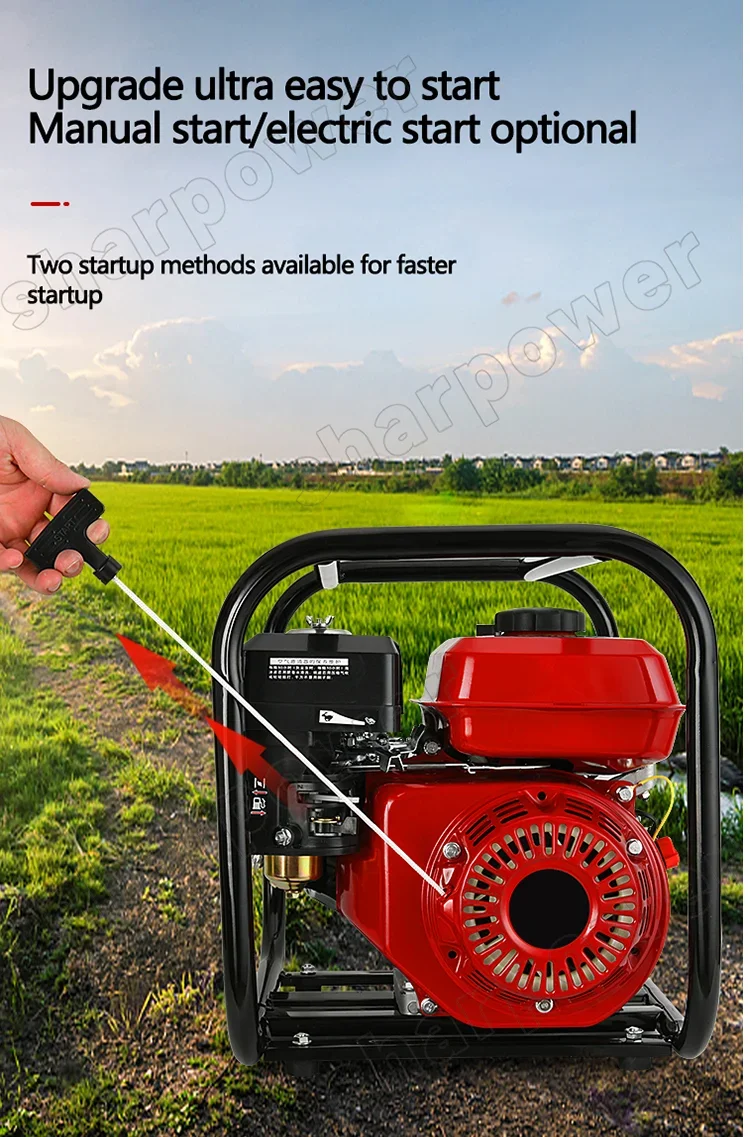 Сельскохозяйственный насос высокого давления 2 дюйма 3 4 бензиновый водяной для