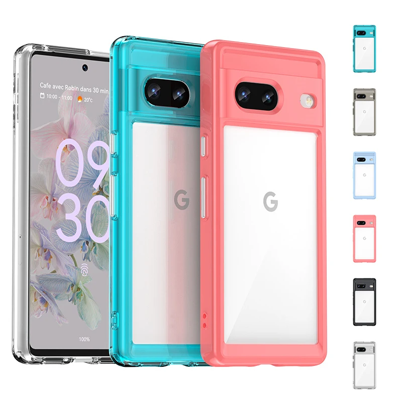 

For Google Pixel 7 Case Cover Google Pixel 7 Pro Capas Shockproof Bumper Clear Transparent Multicolour Fundas Google Pixel 7 Pro