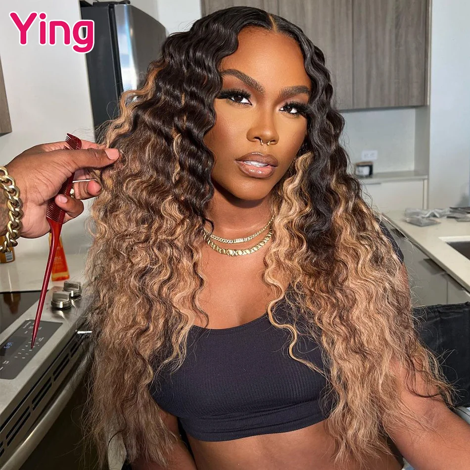 

Ying 180% Deep Wave 13x6 Lace Front Wig 12 A Omber Honey Blonde 13x4 Lace Front Wig PrePlucked With Baby Hair 5x5 Lace Wig Remy