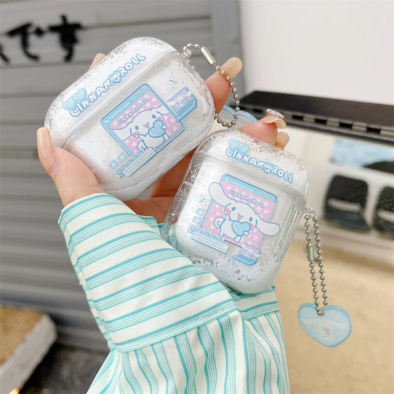 

Cute Quicksand Cartoon Dog Case for AirPods 1 / 2 / 3 Pro Case Cover TWS Bluetooth Earbuds Accessories Protective Case Cover