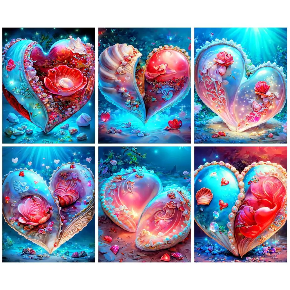 

CHENISTORY Heart Oil Paint By Numbers DIY 40x50cm Oil Painting By Numbers On Canvas Frameless Digital Hand Painting Decor Home