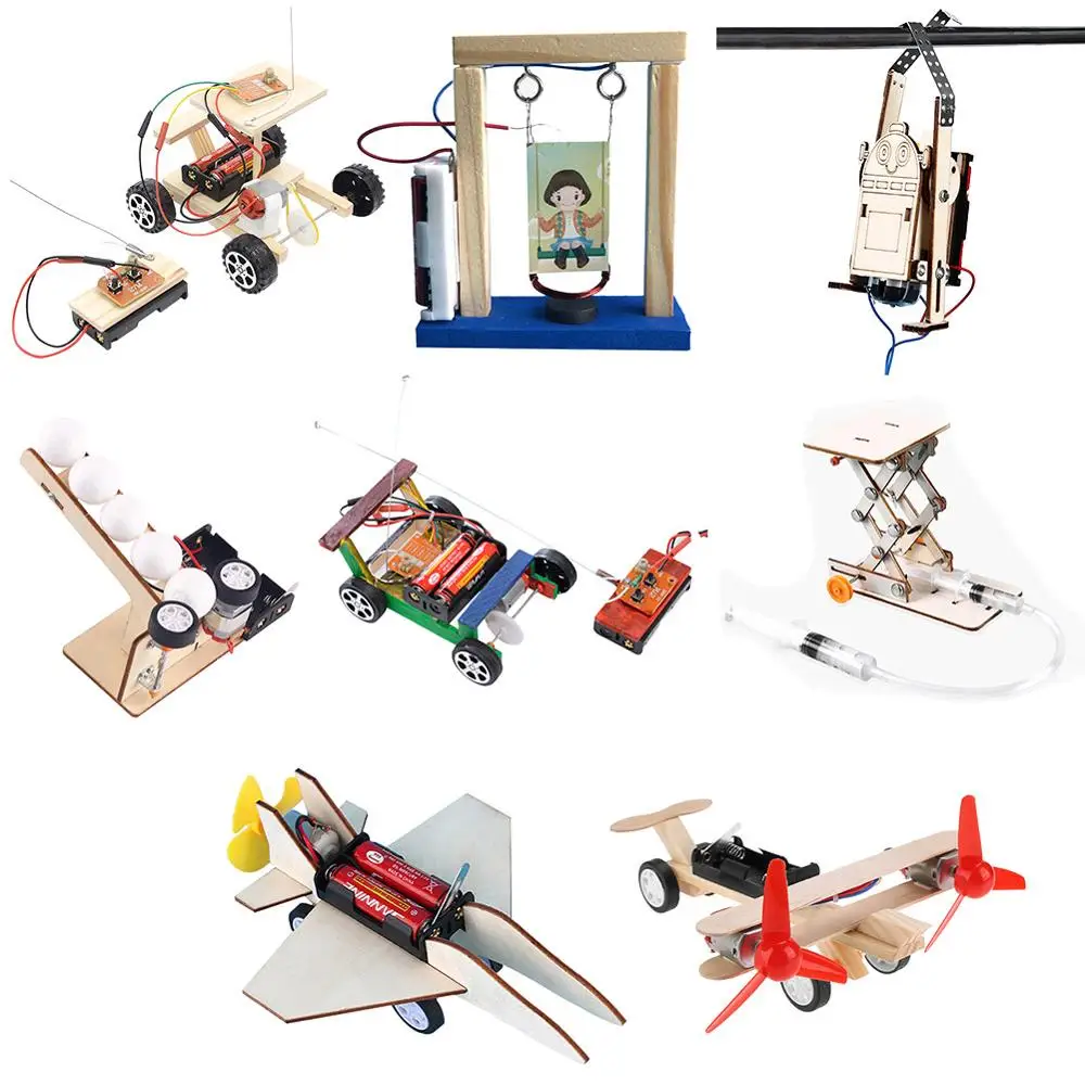 

1pc Twin Blades Electric Skating Aircraft Kit Toy Airplane DIY Model for Science Experimental Educational Learning Funny Gift