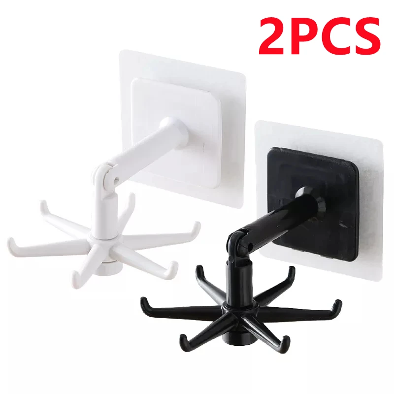 

Strong Multi-Purpose Hooks Kitchen Hooks 6 Hooks 360 Degrees Rotated Hook Wall Hook Organizer Hanger Home Storage Hanging Rack