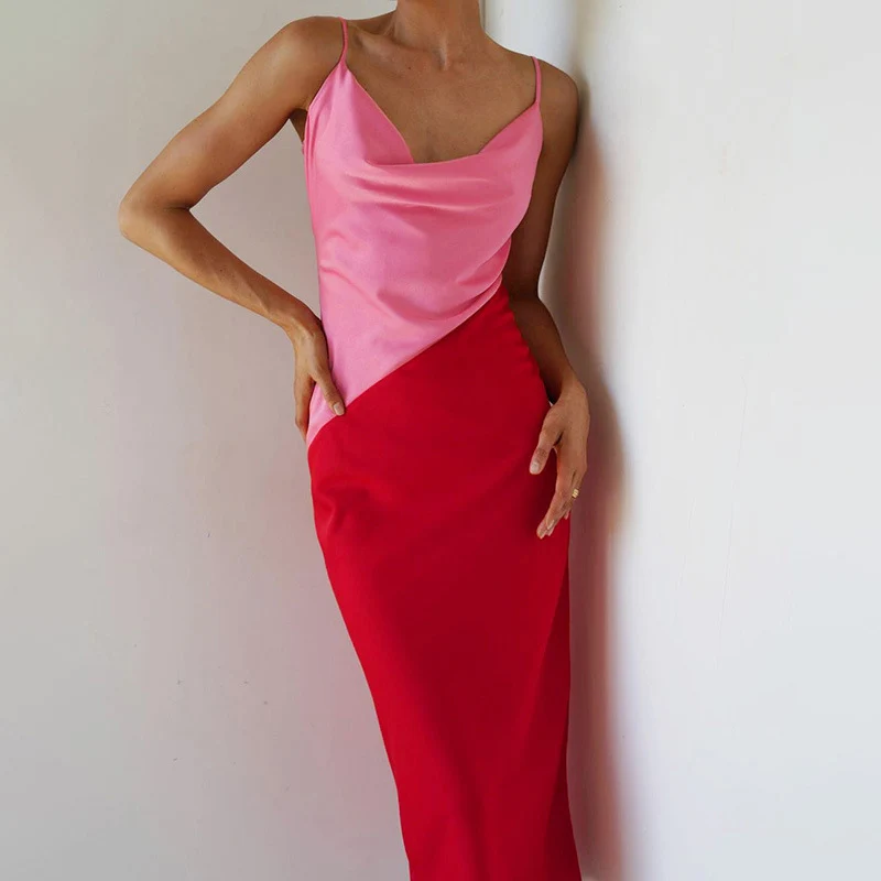 

Летняя асимметричная юбка Атласная подвязка Женская Новинка 2022 облегающее длинное платье из полиэстера пуловерная юбка из полиэстера