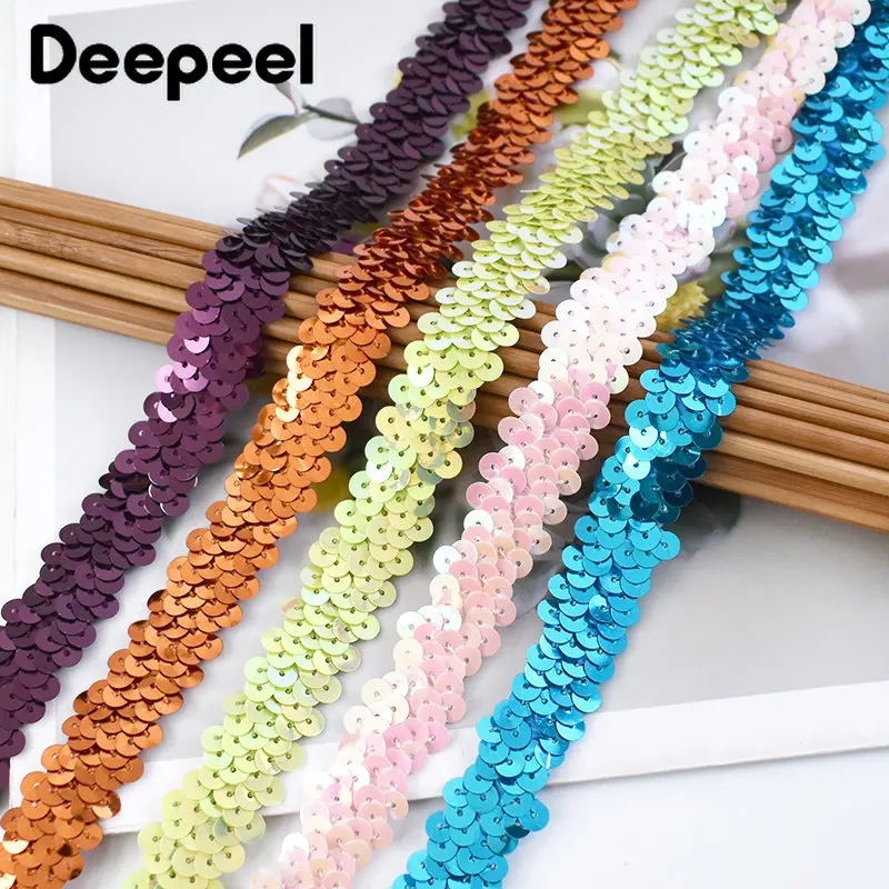 

5/10/25Yards 20mm Sequins Lace Trim Strech Elastic Bands For Wedding Dress Garment Decoration Ribbon DIY Sewing Accessories