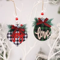 christmas pendant gift christmas cartoon 3d wooden ornaments wooden craft xmas tree pendants new year party decorations