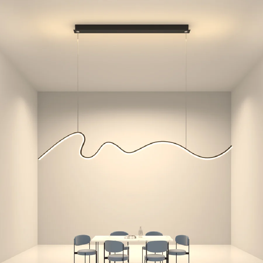 

Dining room lamp chandelier light luxury lamps modern minimalist dining room dining table bar Nordic minimalist strip 2022 new