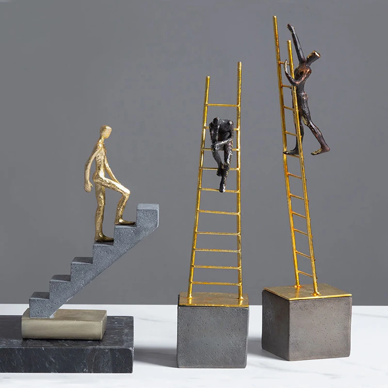 

One Piece Resin Statue Nordic Home Accessories Living Room Decoration Gold Figurine Office Decor Sculpture Abstract Modern Art