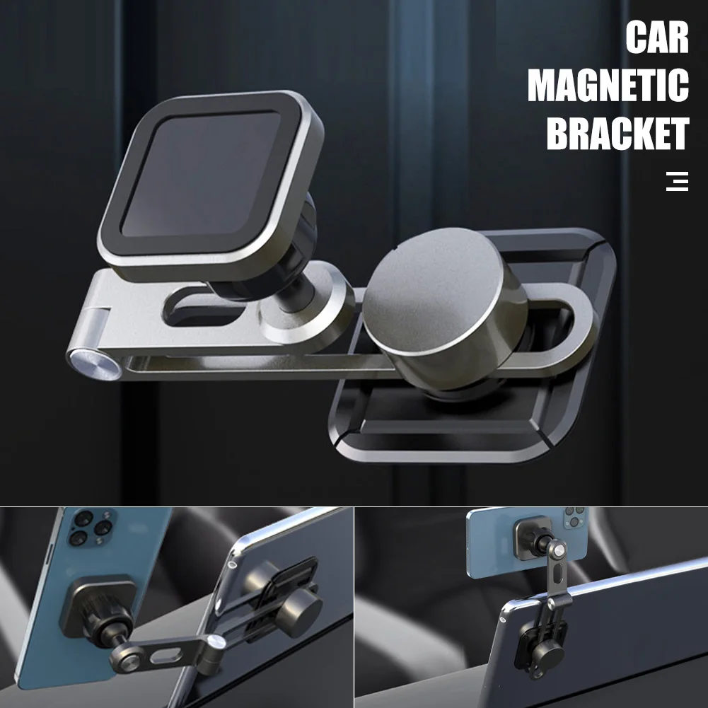 

Magnetic Car Phone Holder Hidden Floating Screen Dedicated GPS Mount Stand Foldable Tensile Metal Bracket For iPhone Samsung