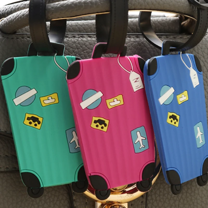 

PVC New Fashion Silicon Luggage Tags Travel Accessories for Bags Portable Luggage Tag Cartoon Style for Girls Boys Card Cover