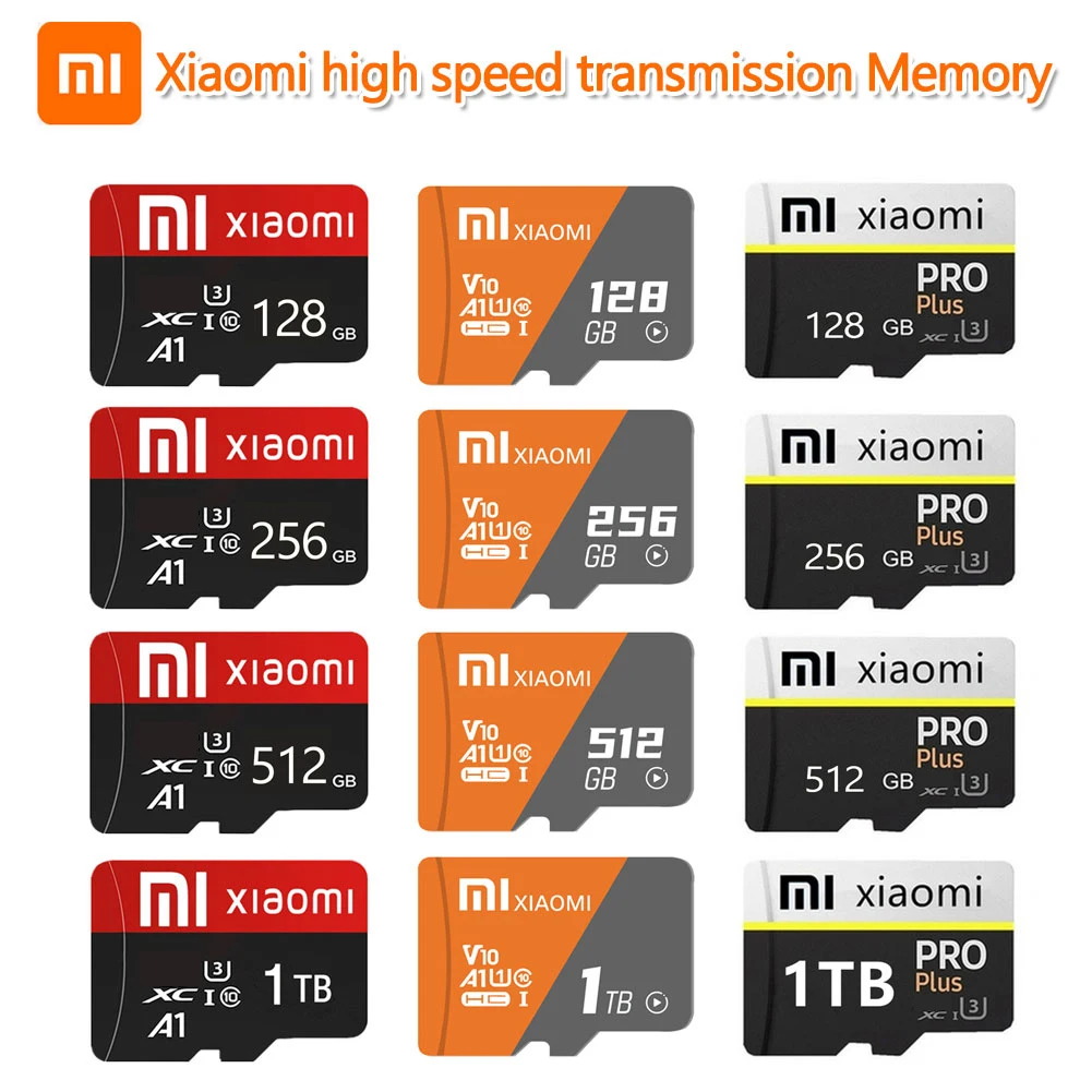 Xiaomi 1TB Flash Memory SD Cards Original 16GB 32GB 64GB 128GB 256GB 512GB Class 10 High-Speed SD Memory Card For Phone Camera