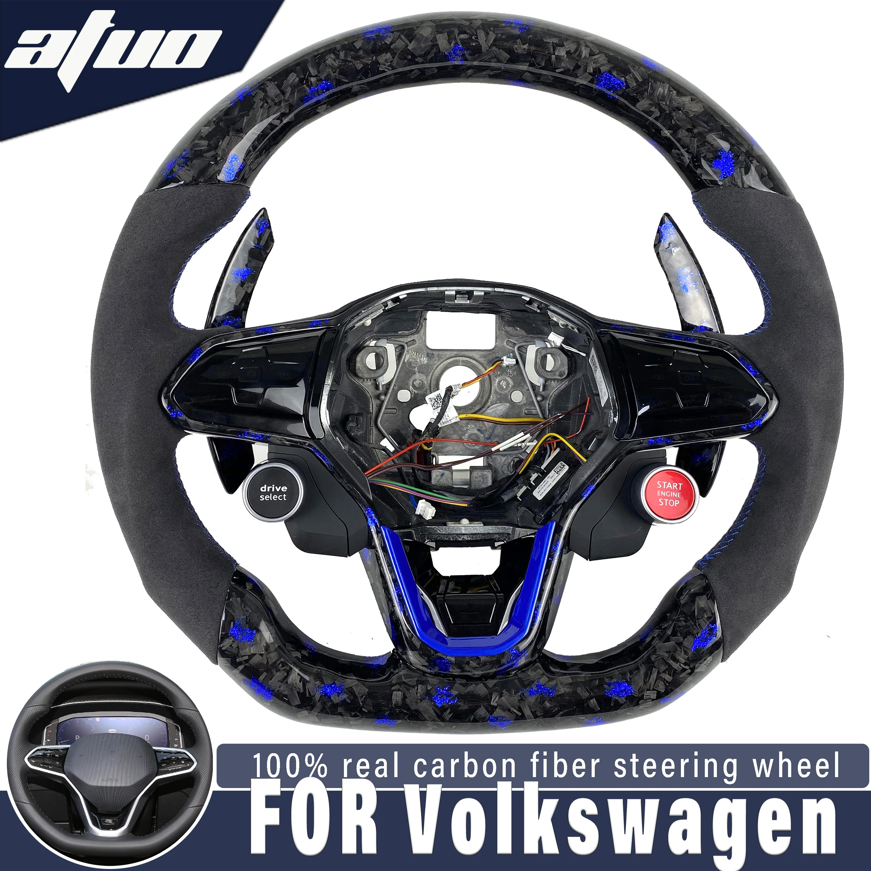 Для Volkswagen Golf 8 GTI R Line MK8 Scirocco GTS 2018 2020 2021 2022 2023 настраиваемая кнопка пуска рулевого