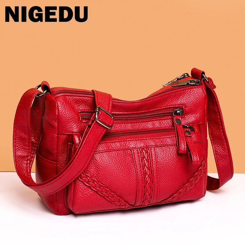 

Повседневная женская сумка через плечо из мягкой искусственной кожи, дамская сумочка на плечо, вместительный подарок для матери, мессендже...