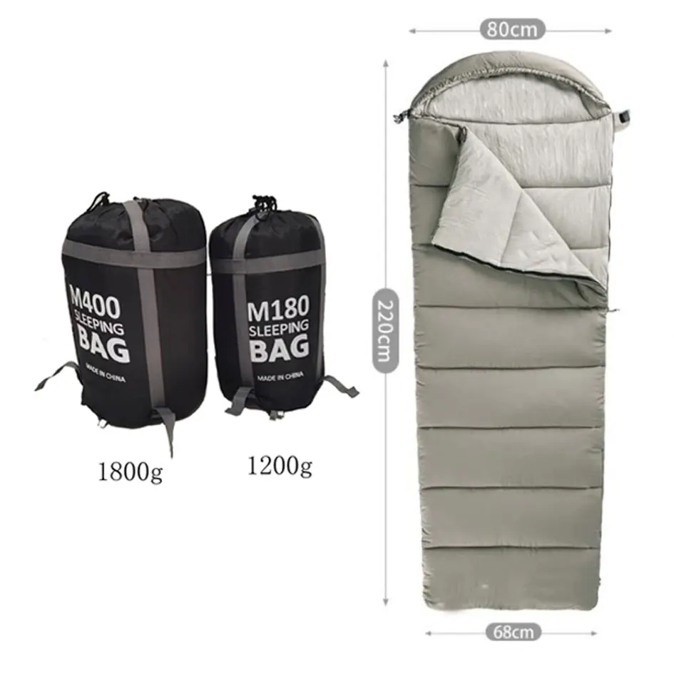 

Winter Sleeping Bag Machine Washable Waterproof Portable Outdoor Soft Envelope Cotton Quilt Spliced Travel Camping Sleeping Bag