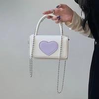 pu leather women small square shoulder bags new ladies clutch purse handbags love heart pattern female designer crossbody bag