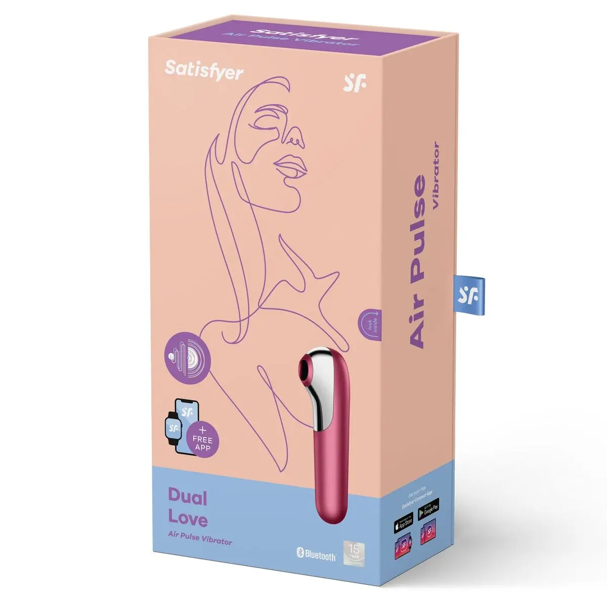 Satisfyer Dual Love Red Клиторальный стимулятор- вибратор 2 в 1 ( с функцией управления через