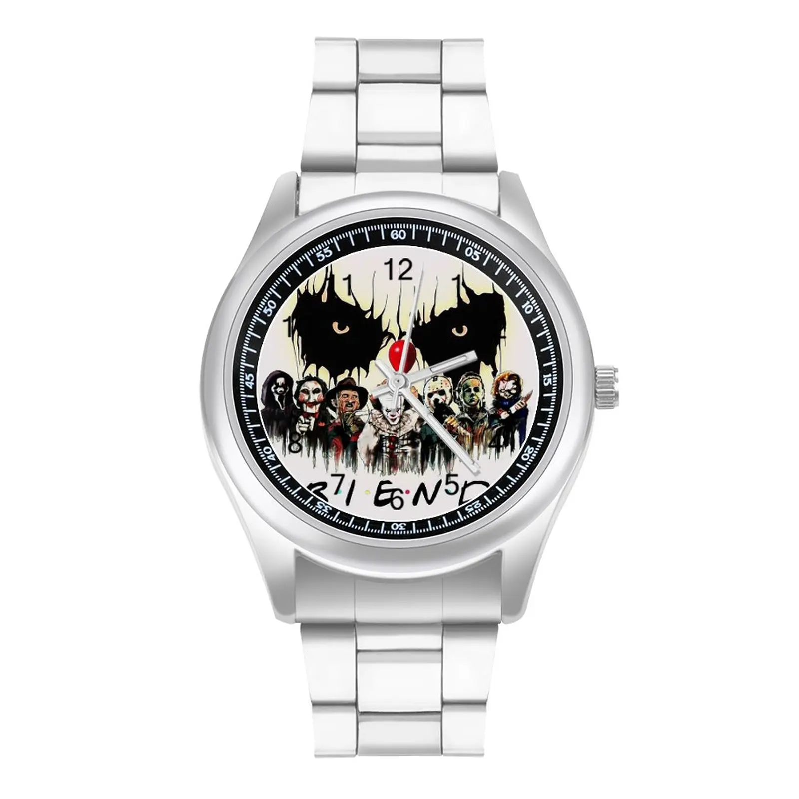 

Halloween Horror Team Friends Quartz Watch Jason Voorhees Steel Photo Wrist Watch Boys Gym Retro Photo Wristwatch