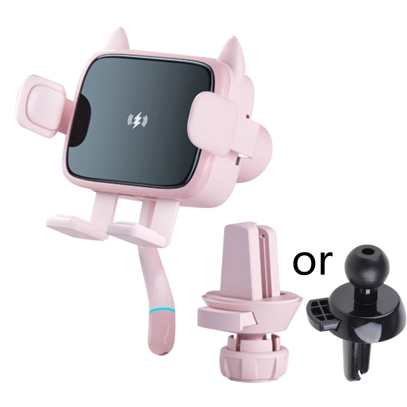 

Беспроводное Автомобильное зарядное устройство, быстрая зарядка, крепление на выходное отверстие кондиционера для безопасного и легкого в...